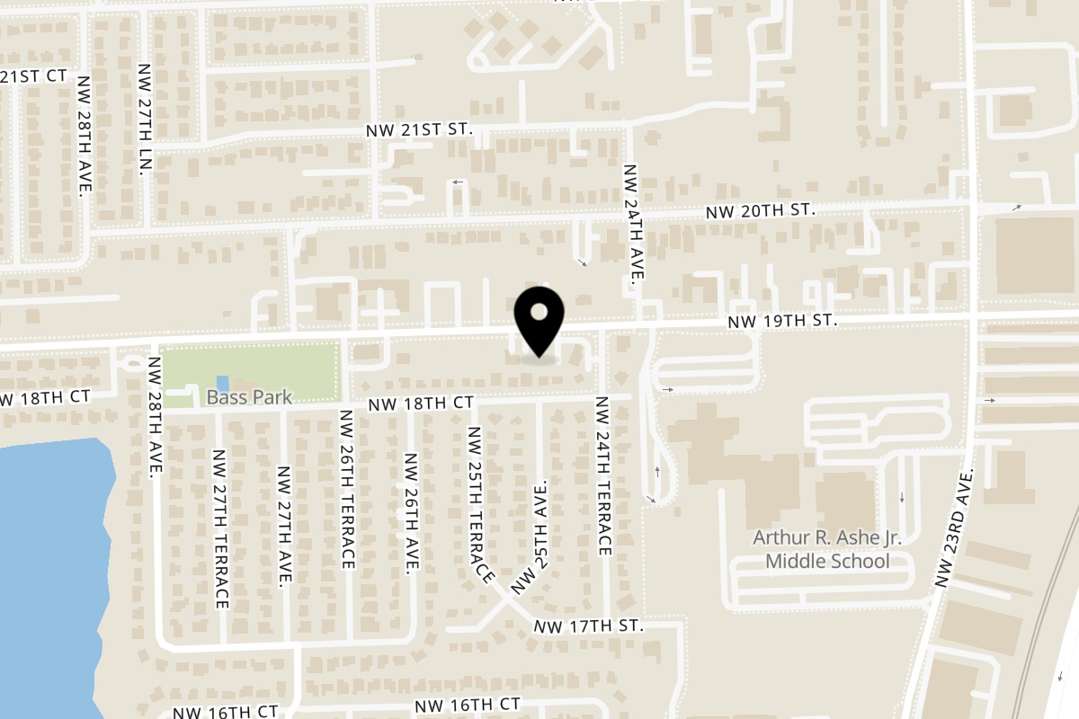 Map showing the location of Reathers lane cafe llc on 2420 NW 19th St in Fort Lauderdale